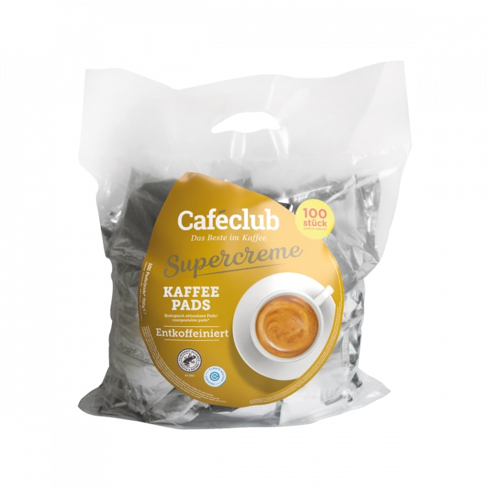 Caféclub Supercreme Koffiepads Cafeïnevrij Voordeeltas